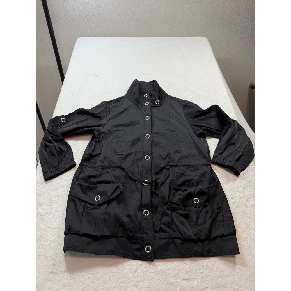 AGB Field Jacket Women XL Black Good Grommet Utility Drawstring Waist 0473870